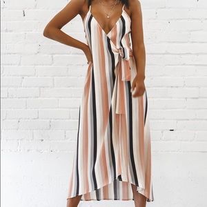 Saltwater Luxe striped wrap dress